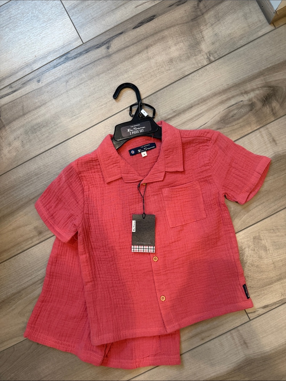 Ben Sherman Coral Short Sleeve Button-Down Shirt/Shorts set